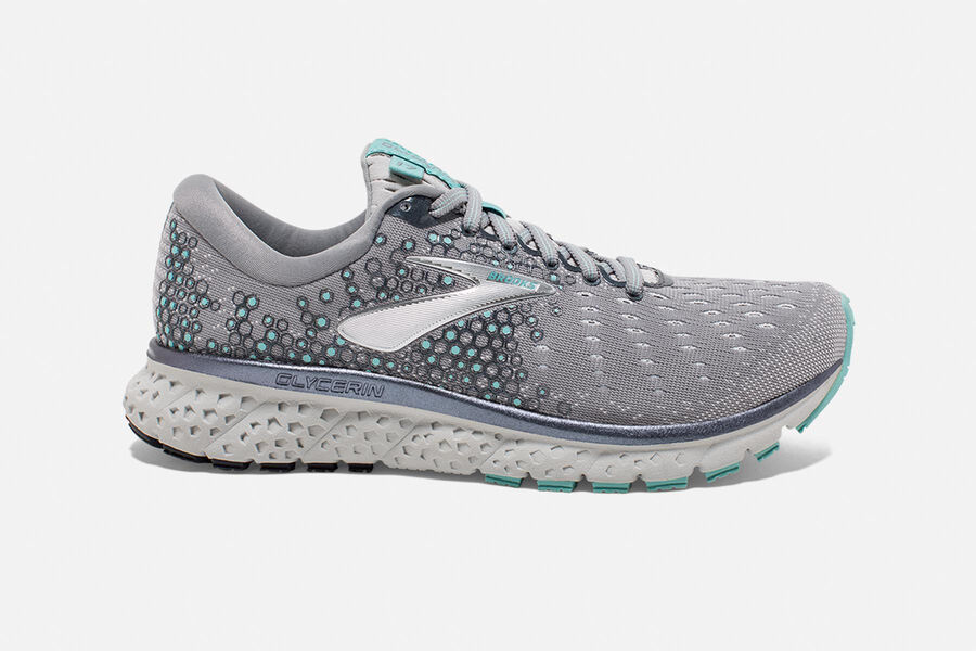 Brooks Glycerin 17 Womens Australia - Road Running Shoes - Grey/Light Turquoise (070-TBXAC)